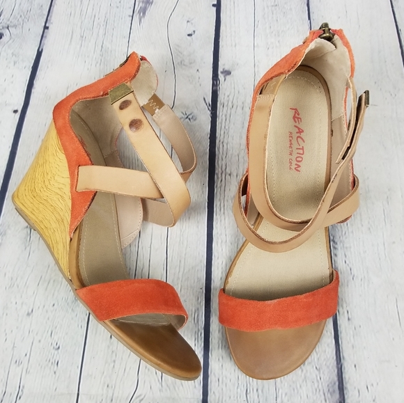 KENNETH COLE | Oh Ava leather wedge sandals